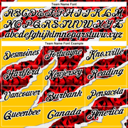 Custom Yellow Black-Red 3D Bowling Torn Paper Style Performance Polo Shirt