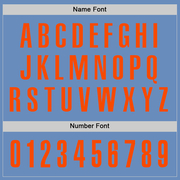 Custom Light Blue Orange Performance Golf Polo Shirt