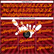 Custom Crimson Bay Orange 3D Bowling Star Performance Polo Shirt