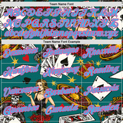 Custom Teal Sky Blue-Pink 3D Gambling Poker Performance Polo Shirt