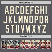 Custom Steel Gray Vintage USA Flag-Cream Performance Vapor Golf Polo Shirt