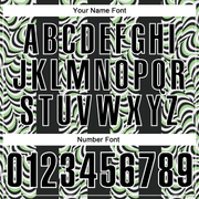 Custom Black Pea Green-White 3D Bowling Geometric Shape Performance Polo Shirt