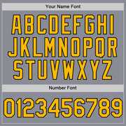 Custom Gray Gold-Black Bomber Full-Snap Varsity Letterman Hoodie Jacket