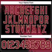 Custom Crimson Black-Cream 3D Pattern Design Abstract Brush Stroke Performance Polo Shirt