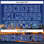 Custom Royal White Kansas City Missouri City Edition 3D Bomber Full-Snap Varsity Letterman Jacket