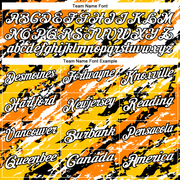 Custom Black Bay Orange-Gold 3D Bowling Abstract Grunge Art Performance Polo Shirt