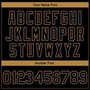 Custom Black Old Gold Camo Sleeves 3D Pattern Design Bomber Full-Snap Varsity Letterman Jacket