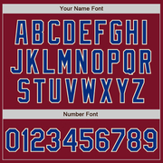 Custom Crimson Royal-White Bomber Full-Snap Varsity Letterman Two Tone Jacket