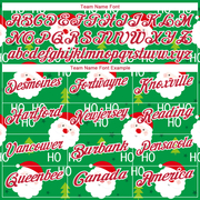 Custom Kelly Green Red-White 3D Christmas Santa Claus Performance Golf Polo Shirt