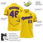 Custom Yellow Purple-Black Performance Vapor Golf Polo Shirt