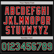 Custom Black Kelly Green-Red Bomber Full-Snap Varsity Letterman Jacket