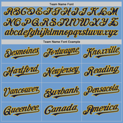 Custom Light Blue Navy-Gold Bomber Full-Snap Varsity Letterman Two Tone Hoodie Jacket