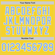 Custom Yellow Light Blue-White Performance Vapor Golf Polo Shirt