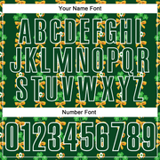 Custom Green White 3D St. Patrick's Day Shamrock Performance Polo Shirt