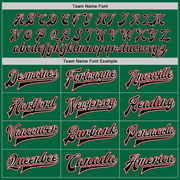 Custom Kelly Green Red-Black Bomber Full-Snap Varsity Letterman Jacket