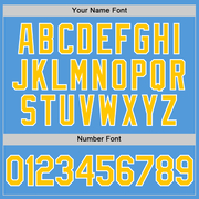 Custom Powder Blue Yellow-White Performance Vapor Golf Polo Shirt