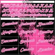 Custom Pink Black-White 3D Pattern Design Abstract Brush Stroke Performance Polo Shirt