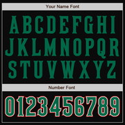 Custom Black Kelly Green-Red Bomber Full-Snap Varsity Letterman Two Tone Jacket