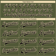 Custom Olive Black-Cream Camo Sleeves 3D Pattern Design Bomber Full-Snap Varsity Letterman Salute To Service Jacket