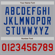 Custom Gray Royal-Red Bomber Full-Snap Varsity Letterman Jacket