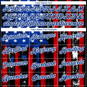 Custom Black Red-Royal 3D Distressed American Flag Performance Golf Polo Shirt