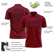 Custom Crimson Black Performance Vapor Golf Polo Shirt