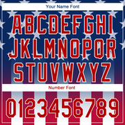 Custom Blue Red-White 3D American Flag Performance Golf Polo Shirt