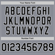 Custom Gray Black-White Bomber Full-Snap Varsity Letterman Hoodie Jacket