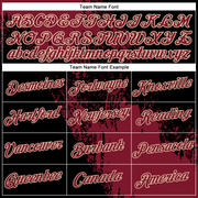 Custom Crimson Black-Cream 3D Pattern Design Abstract Brush Stroke Performance Polo Shirt