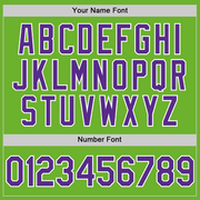 Custom Neon Green Purple-White Performance Vapor Golf Polo Shirt