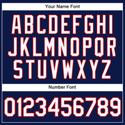 Custom Navy White-Red Performance Vapor Golf Polo Shirt