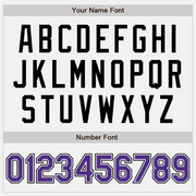 Custom White Purple-Black Bomber Full-Snap Varsity Letterman Two Tone Jacket