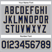 Custom Gray Navy-Old Gold Performance Vapor Golf Polo Shirt