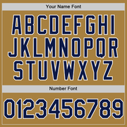 Custom Old Gold Navy-White Performance Vapor Golf Polo Shirt