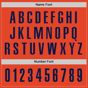 Custom Orange Navy Performance Golf Polo Shirt