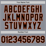 Custom Gray Black-Orange Bomber Full-Snap Varsity Letterman Hoodie Jacket