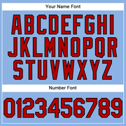 Custom Light Blue Red-Black Performance Vapor Golf Polo Shirt