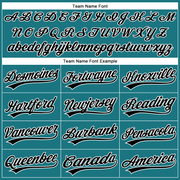 Custom Teal Black-White Performance Vapor Golf Polo Shirt