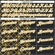 Custom Black White-Old Gold 3D Tennis Performance Polo Shirt