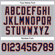 Custom Gray Navy-Orange Performance Vapor Golf Polo Shirt