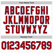 Custom White Red-Navy Performance Vapor Golf Polo Shirt