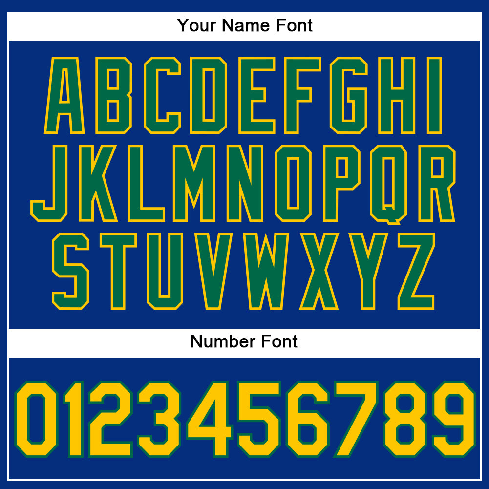 Custom Royal Yellow-Kelly Green Performance Vapor Golf Polo Shirt