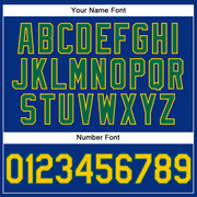 Custom Royal Yellow-Kelly Green Performance Vapor Golf Polo Shirt