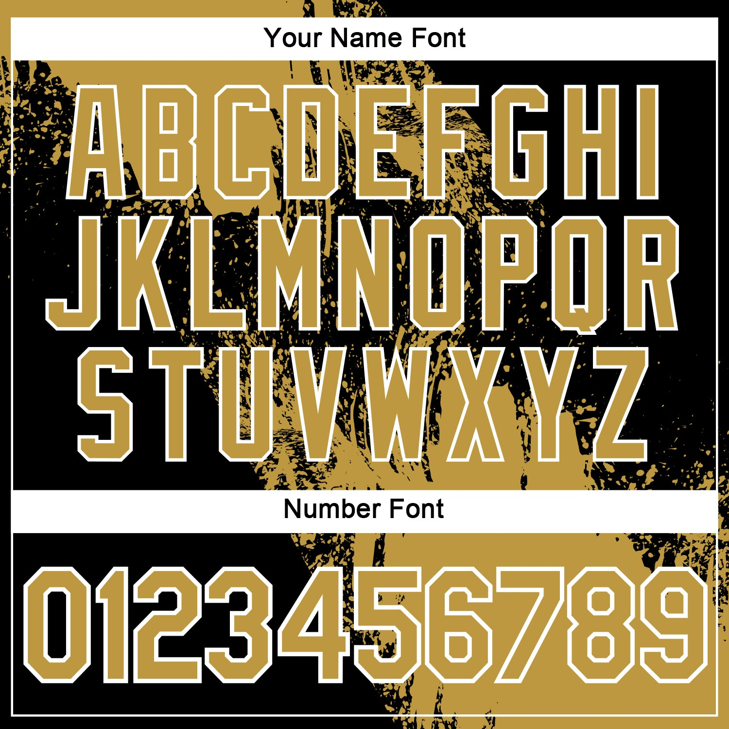 Custom Old Gold Black-White 3D Pattern Design Abstract Brush Stroke Performance Polo Shirt