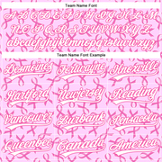 Custom Pink White 3D Pink Ribbon Breast Cancer Awareness Month Women Health Care Support Performance Polo Shirt