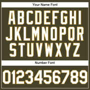 Custom Olive White-Old Gold Performance Vapor Salute To Service Golf Polo Shirt