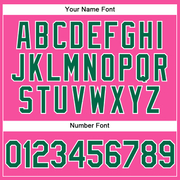 Custom Pink Kelly Green-White Performance Vapor Golf Polo Shirt