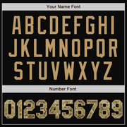 Custom Black Camo-Old Gold Bomber Full-Snap Varsity Letterman Jacket