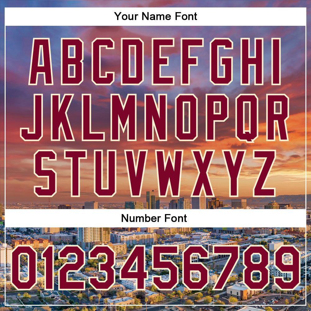 Custom Maroon Cream Phoenix Arizona City Edition 3D Bomber Full-Snap Varsity Letterman Jacket