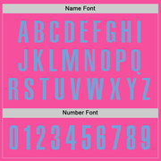 Custom Pink Light Blue Performance Golf Polo Shirt